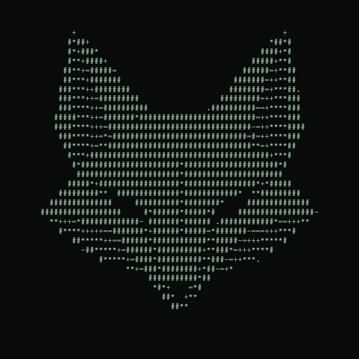 Fox / 80 columns rendered with Simple characters