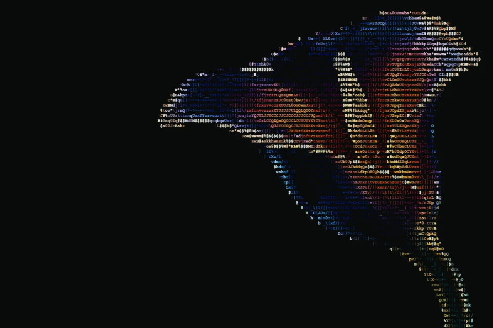 Glass flower converted to color ASCII art for a blog cover