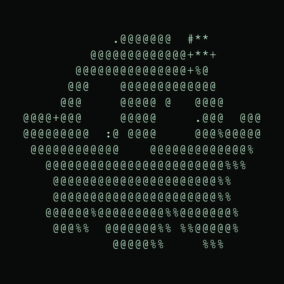 Spark ghost converted to a compact 38-column ASCII text example