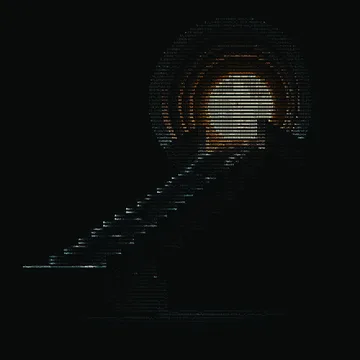Architectural light portal in ASCII characters