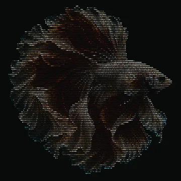Flowing silk fish in colored ASCII characters