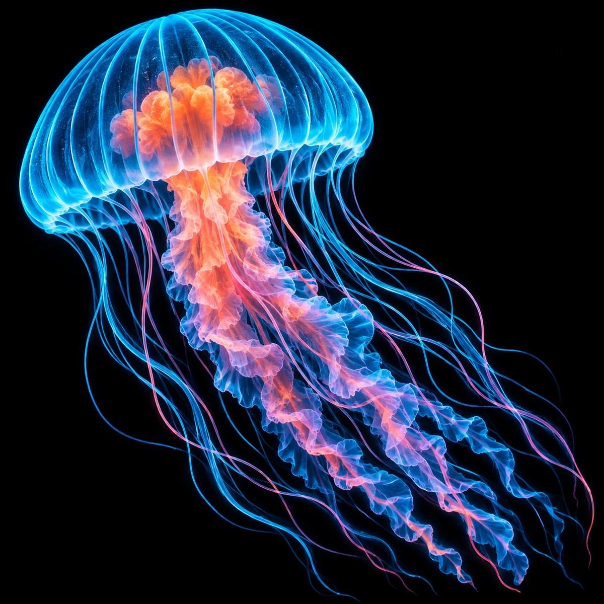Generated neon jellyfish source artwork