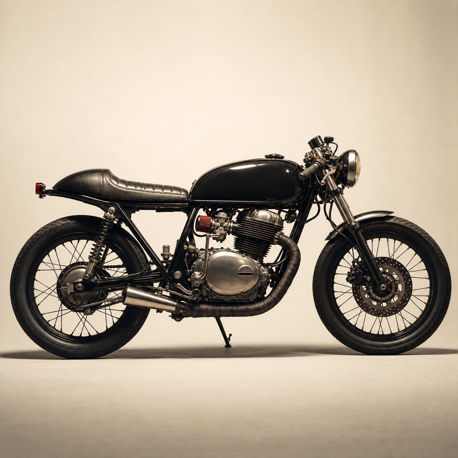 Vintage motorcycle source for printable ASCII poster