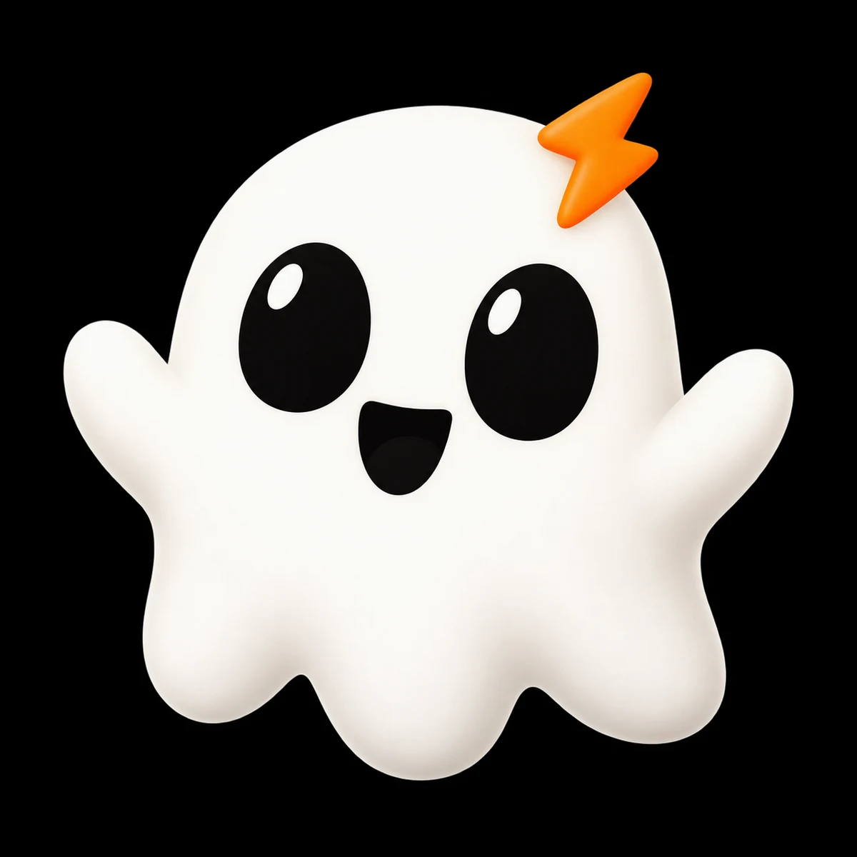Smiling ghost with a lightning spark, original source for the Discord mascot