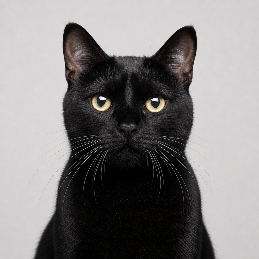 Real black cat source for terminal mascot ASCII art